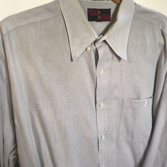Corporate Casual Mens Shirt Large Blue Solid L/S - Picture 2 of 4
